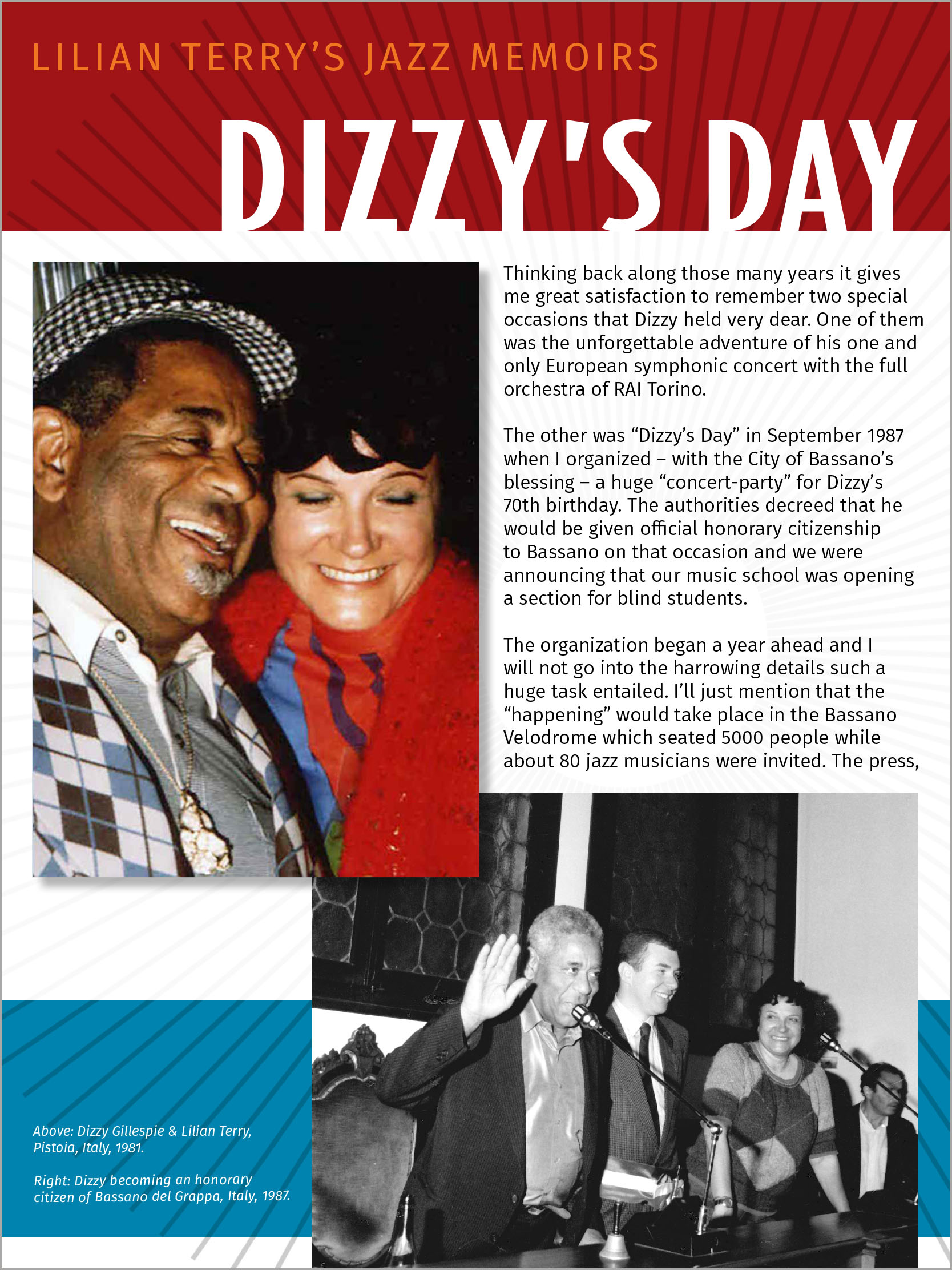 Cover image, Lilian Terry's Memoirs, Dizzy's Day, designed by Julia Crosara